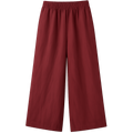 Burgundy Linen Wide-Legs - Hallstona Pants