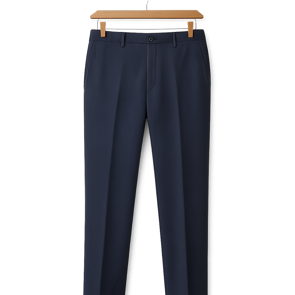 Navy Wool Trousers - Hallstona Pants