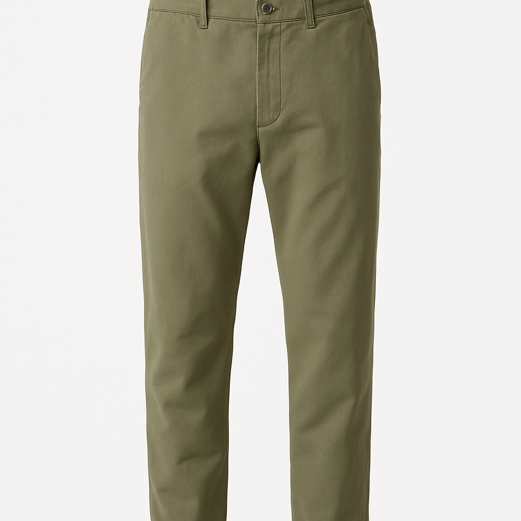 Olive Cotton Chinos - Hallstona Pants